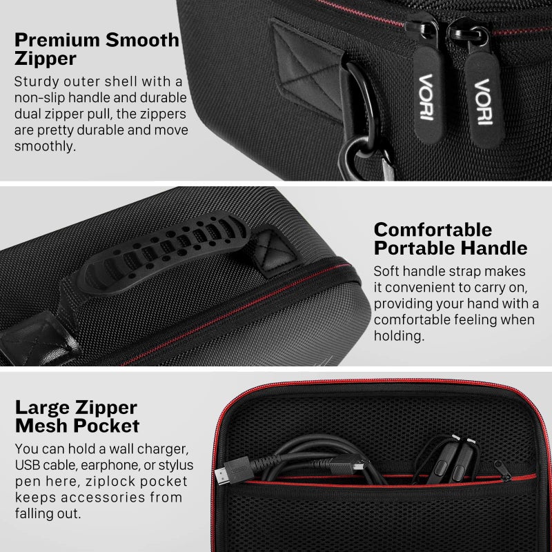 VORI Carrying Case for Nintendo Switch/Switch OLED Model (2021), Hard Travel Storage Protective Case with Handle and Shoulder Strap for Pro Controller, Poke Ball Plus and Switch Accessories, Black - Image 3